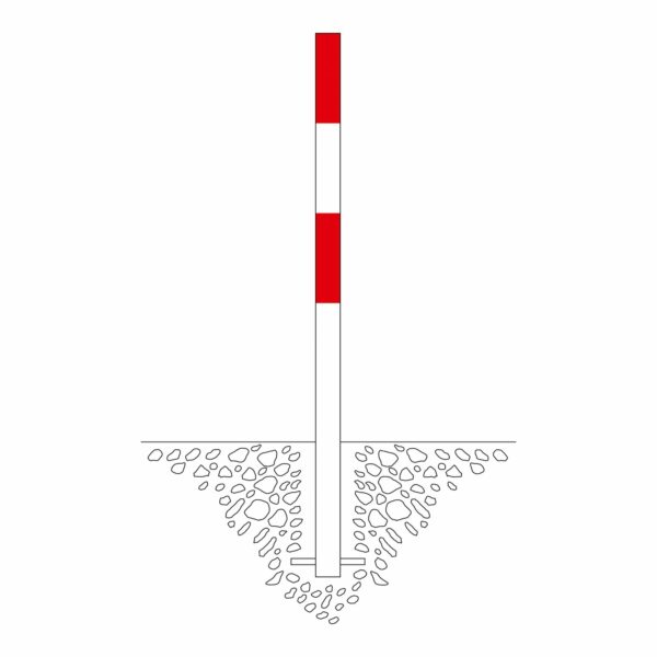 MORION afzetpaal 70x70mm, betonneren, rood/wit gecoat