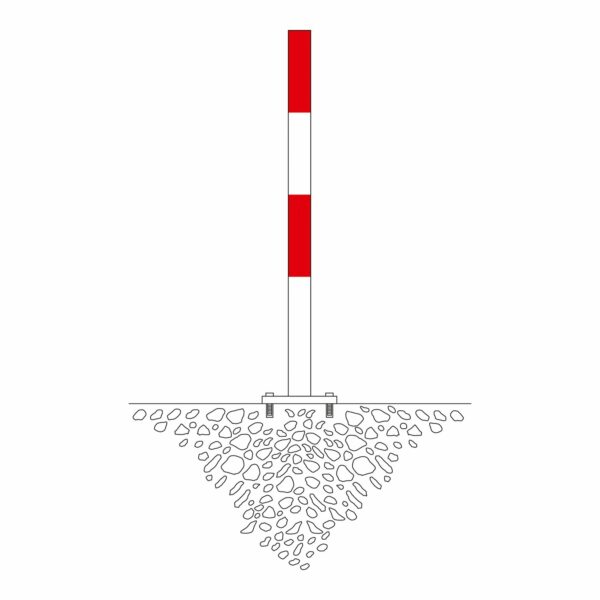 MORION afzetpaal 60mm Ø, te pluggen, rood/wit gecoat