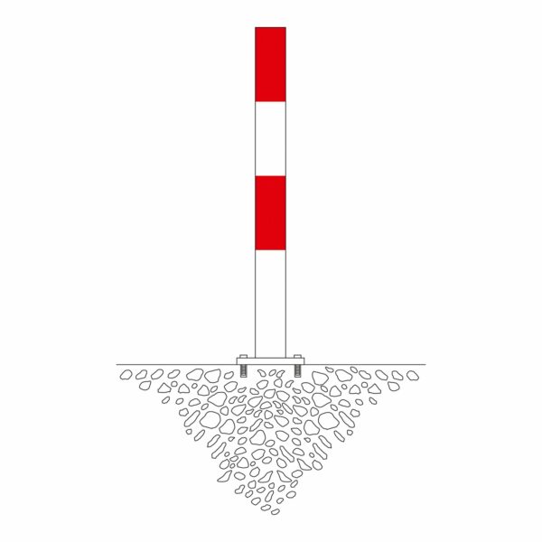 MORION afzetpaal 90mm Ø, te pluggen, zwart/geel, 2 ogen