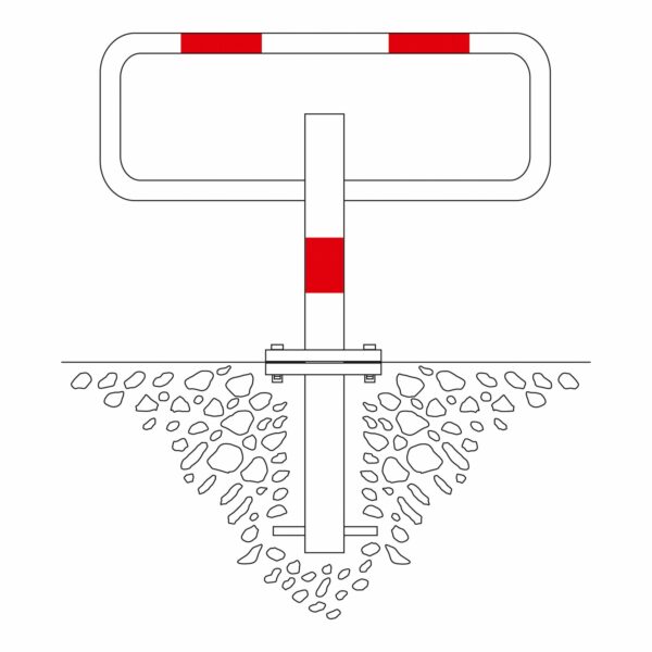 Sesam-privat Kip-Paal, beton, rood/wit, rode reflect. ringen