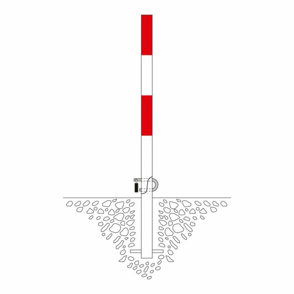 SCHUPO Kip-Paal 60mm Ø betonneren, rood/wit, beugel incl.