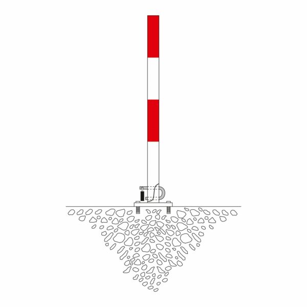 SCHUPO Kip-Paal 60mm Ø te pluggen, rood/wit, beugel incl