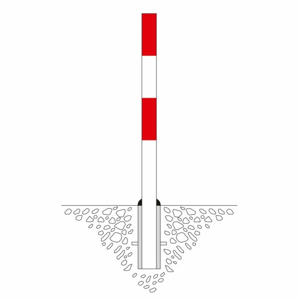 PARAT-A uitneembare afzetpaal 76mm Ø, cillinderslot, 2 ogen