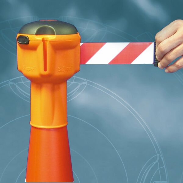 MORION kegel riem met uittrekbare afzetlint, rood/wit