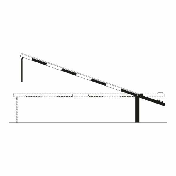 COMPACT slagboom met slingersteun te pluggen, 3500mm