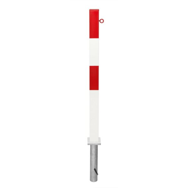 PARAT B-afzetpaal 70x70mm, 1000mm, beton, rood/wit, 1 oog
