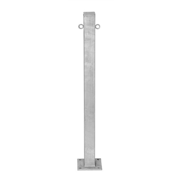 PARAT B-afzetpaal 70x70mm, 1000mm, pluggen, therm. verz., 2 ogen