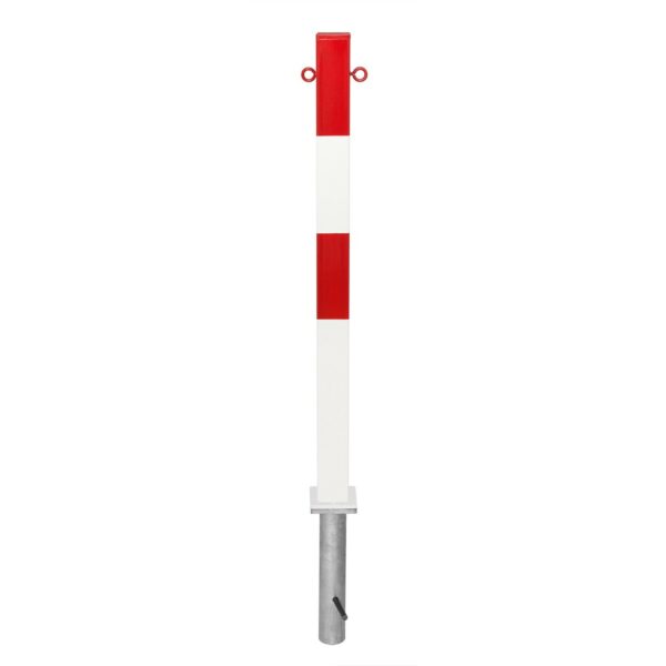 PARAT B-afzetpaal 76mm Ø, 1000mm, beton, zwart/geel, 2 ogen