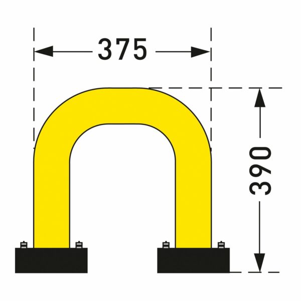 BLACK BULL rambeveiligingsbeugel SWING, 390x375mm, gele kunststof
